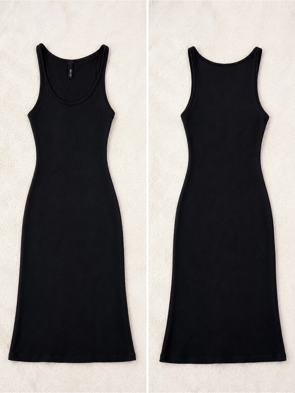 SKIMS Ribbed Tank Dress Washed Black – Size Small